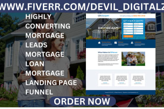 generate exclusive hot mortgage leads mortgage loan mortgage landing page funnel