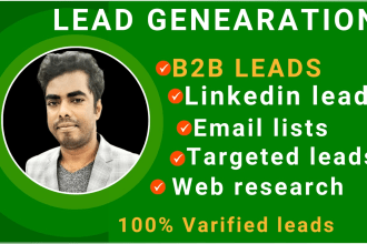 I will do b2b lead generation, email, linkedin and web lists