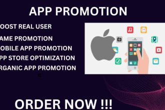 I will do mobile app promotion, android app, mobile game app, app installs