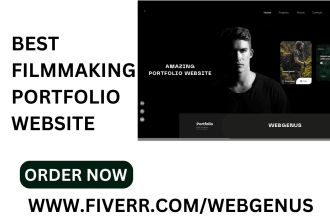 create an online filmmaking portfolio website video photography website