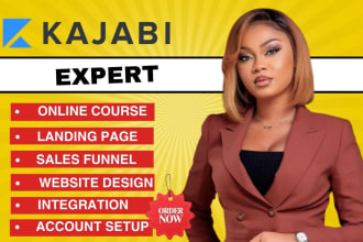 I will kajabi website design, kajabi online course, kajabi sales funnel, landing page