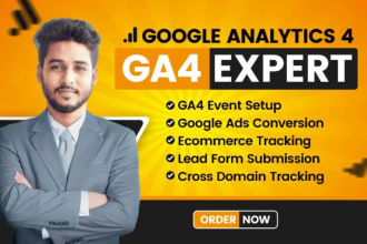 I will setup or fix google analytics 4, ga4 ecommerce tracking,ga4 with GTM