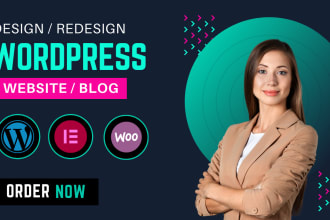 I will create a responsive wordpress website design or blog