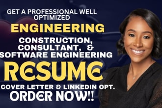 I will craft professional engineering, software, consultant, and construction resume