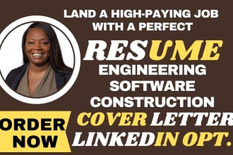 I will write a professional engineering, software, construction and consultant resume