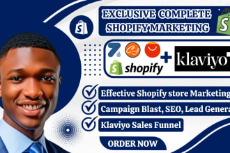I will increase shopify store sales, SEO, shopify dropshipping marketing and promotion