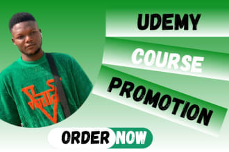 I will do udemy course promotion, social media, course ranking and marketing strategy J johnfosterr John Foster @johnfosterr