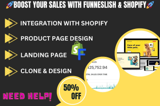 clone and design funnelish product page with shopify