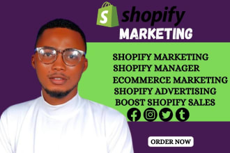I will be shopify marketing, shopify manager, ecommerce marketing, shopify advertising