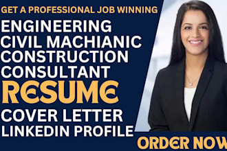 I will write software engineer, construction, architecture, consultant resume writing