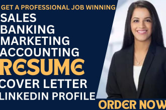 I will write executive banking, sales, accounting, finance, marketing, realtor resume