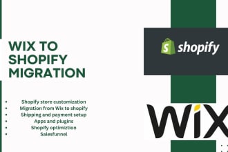 I will migrate wix to shopify website backup shopify migration website migration