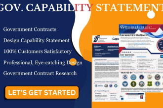 design government capability statement government contract capability statement