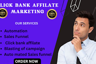 I will build clickbank affiliate marketing sales funnel, affilate promotion