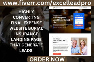design final expense website burial insurance landing page that generate leads