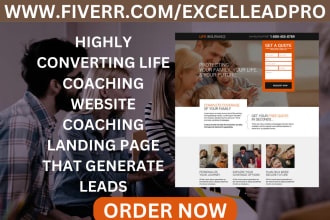 design responsive life coaching website coaching landing page that generate lead