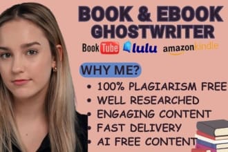 I will do ebook writing ebook ghostwriting for amazon kindle as your ghost book writer