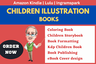 I will do children storybook illustration KDP children book formatting and publishing
