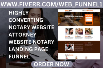 design responsive notary website attorney website notary landing page funnel