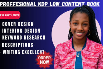 I will do KDP low content book and coloring book cover for amazon kdp