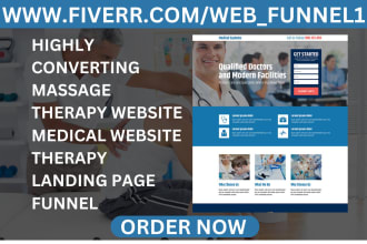 design therapy massage website medical website therapy landing page funnel