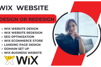 I will do wix website design, wix website redesign, wix website, online store, wix velo