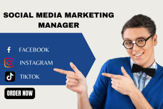 I will be your monthly social media manager and content creator