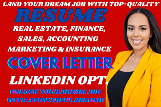 I will write your real estate resume, investment resume, project management and ceo