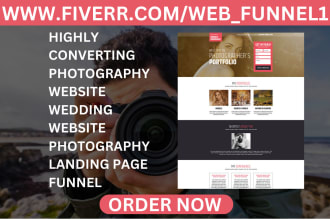 design photography website wedding website photograph landing page funnel