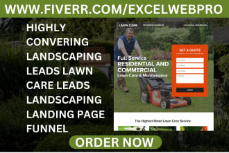 generate hot landscaping leads lawn care leads landscaping landing page funnel
