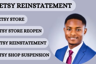 I will reinstate suspended etsy store seller account, etsy shop reopen, etsy reactivate