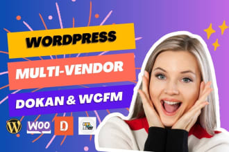 I will build a woocommerce multi vendor ecommerce website by dokan pro or wcfm