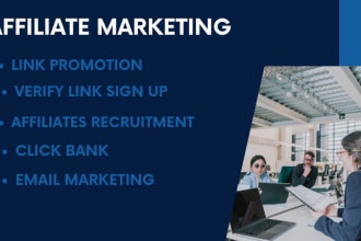 I will do sales funnel, email marketing, affiliate link, click bank and landing page