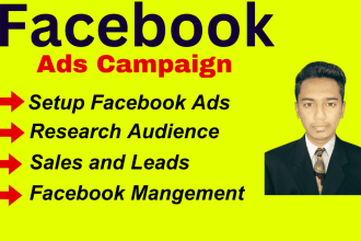 I will setup and manage facebook ads campaign for leads and sales
