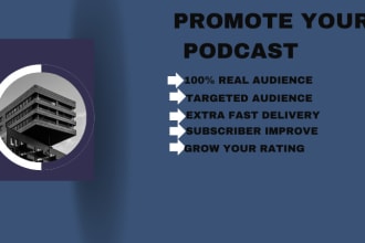 I will do podcast promotion, podcast marketing, podcasts, Spotify