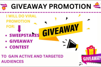 I will do giveaway promotion, black friday promotion, sweepstakes