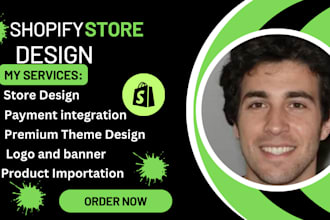 I will do shopify website design shopify dropshipping store design shopify redesign