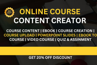 I will create online course content book ebook workbook lesson plan course curriculum
