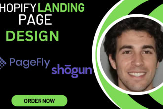 I will do shopify landing page design with page fly