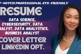 I will write data science, data analyst, cybersecurity,data analytics resume