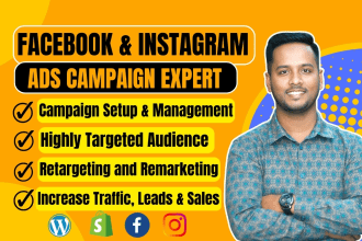 I will facebook ads campaign expert, fb advertising, fb ads, instagram ads