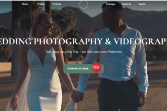 I will design photography website, portfolio website, wedding website