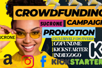I will do kickstarter indiegogo gofundme crowdfunding campaign promotion