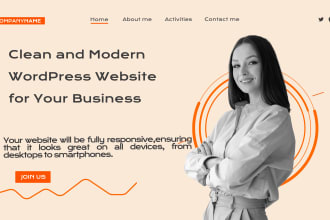 design and develop a clean and modern wordpress website with elementor pro