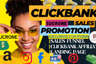 I will do clickbank affiliate marketing sales funnel, clickbank, affiliate sales funnel