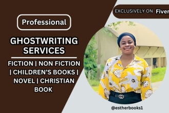 I will ghostwrite novel fiction christian book children book and non fiction ebook
