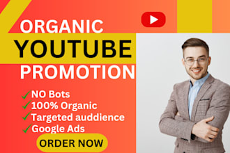 I will do organic YouTube promotion for fast channel growth