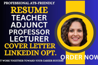 I will write teacher, educator online instructor adjunct professor professional resume