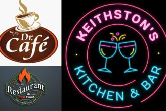 I will design restaurant, cafe, shop, bar logo coffee shop