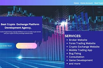 I will develop broker trading platform, cdf forex trading platform, p2p trading website